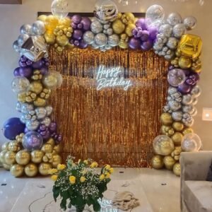 Festive Floral & Balloon Backdrop #12