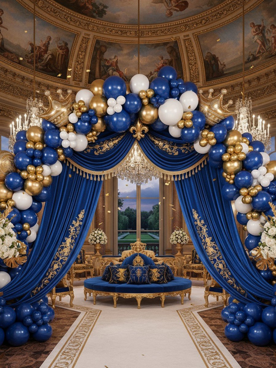 Floral & Chrome Balloon Ring Setup #62